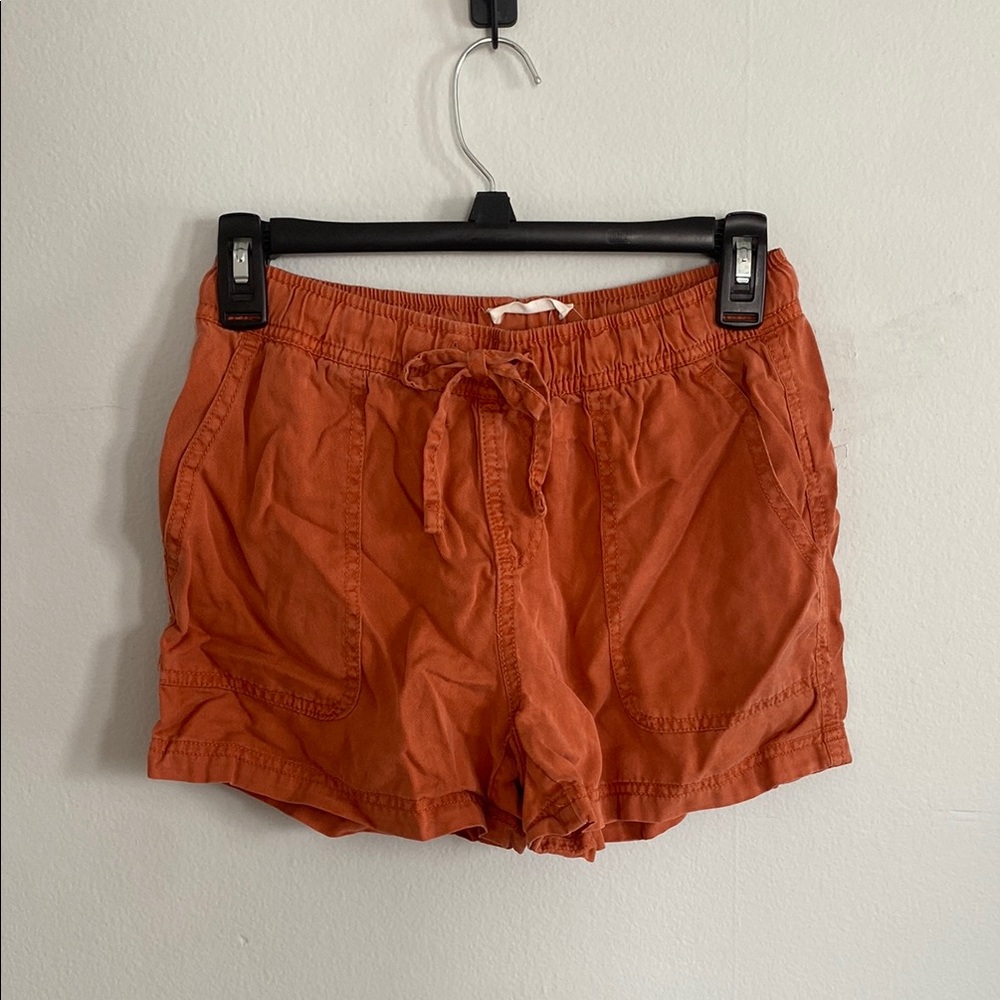Women's Orange Casual Shorts